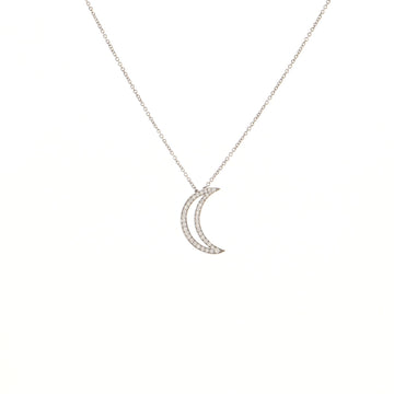Tiffany & Co. Moon Pendant Necklace Platinum with Diamonds