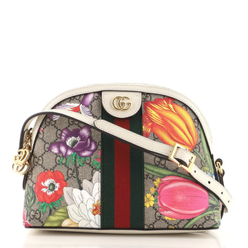 Gucci Ophidia Dome Shoulder Bag Printed GG Coated Canvas Small