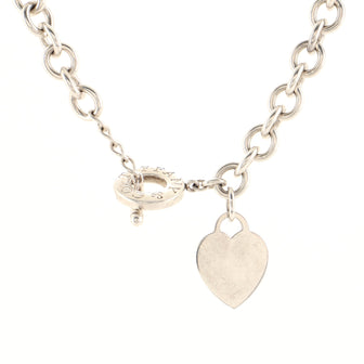 Tiffany & Co. Heart Tag Choker Necklace Sterling Silver