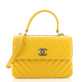 Chanel Trendy CC Top Handle Bag Chevron Lambskin Small
