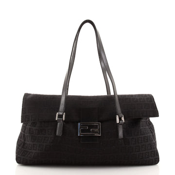 Fendi Vintage Flap Satchel Zucchino Canvas Large