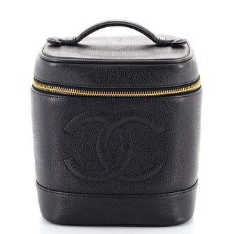Chanel Vintage Timeless Cosmetic Case Caviar Tall
