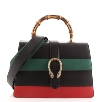 Gucci Dionysus Bamboo Top Handle Bag Colorblock Leather Large