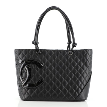 Chanel Cambon Tote Quilted Leather Large