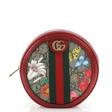 Gucci Ophidia Round Backpack Flora GG Coated Canvas Mini