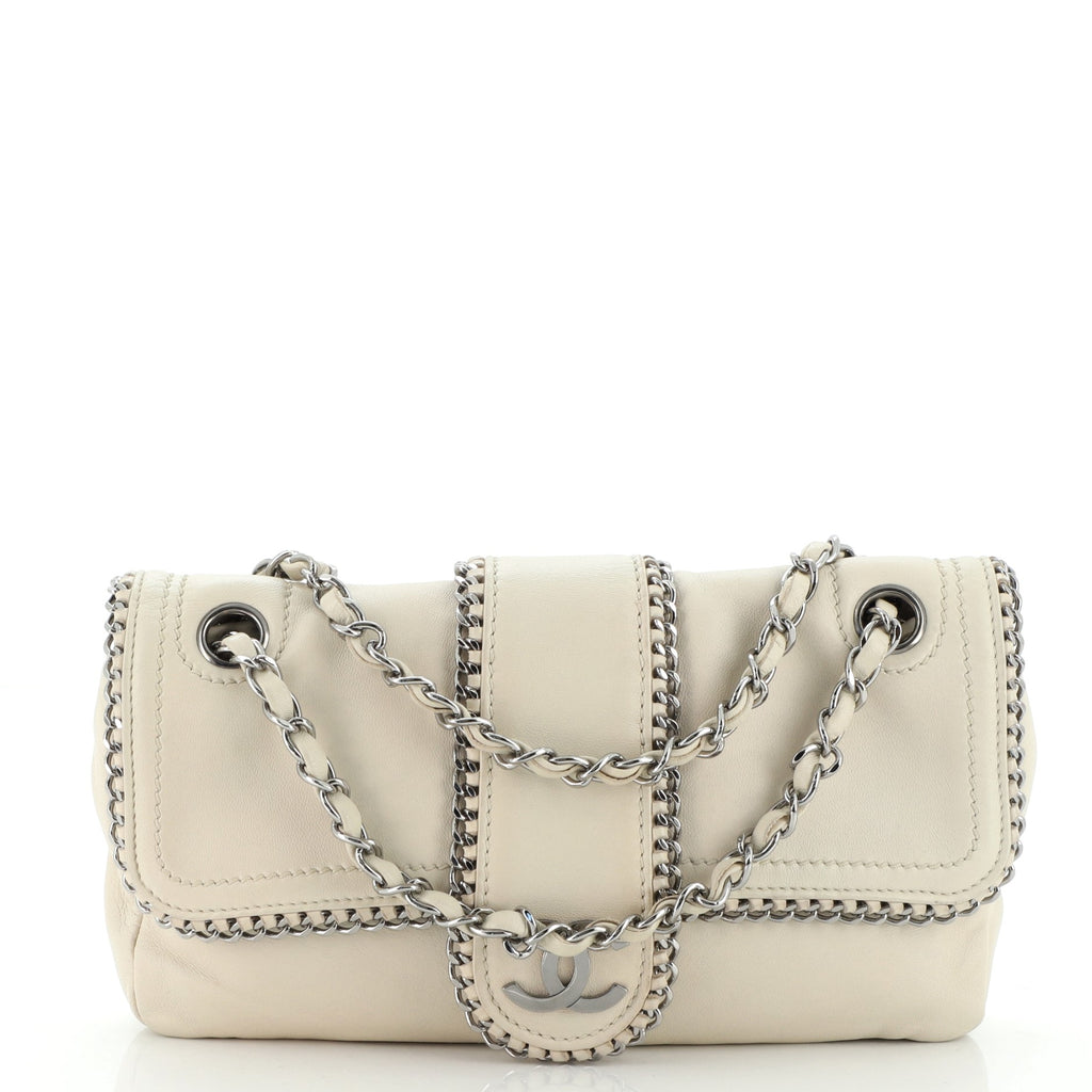 Chanel Madison Flap Bag Leather Medium Neutral 1092042