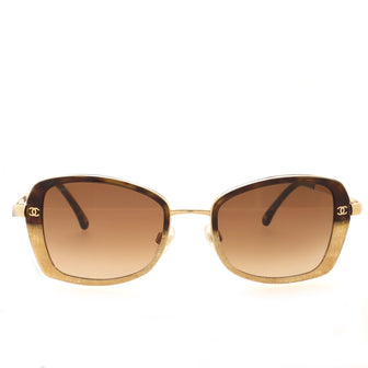 Chanel CC Oversized Sunglasses Printed Acetate with Metal