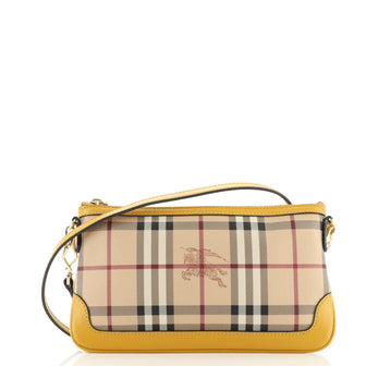Burberry Peyton Crossbody Bag Haymarket Coated Canvas