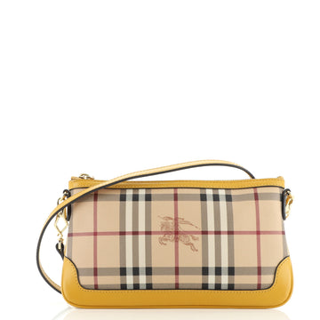 Burberry Peyton Crossbody Bag Haymarket Coated Canvas