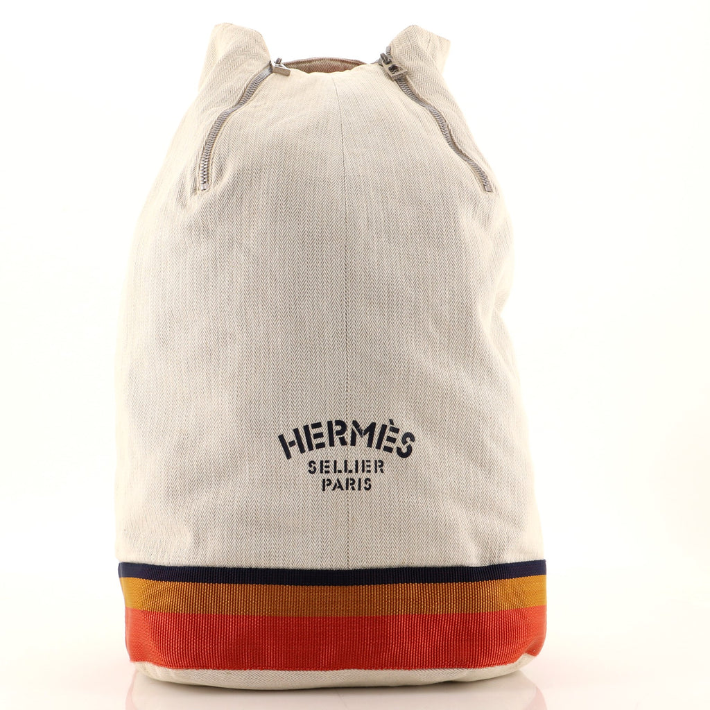 Hermes Toile Chevron Cavalier Sling Bag (SHG-Qhlu50) – LuxeDH