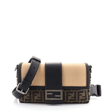 Fendi Baguette Convertible Belt Bag Zucca Canvas with Canvas and Leather Medium