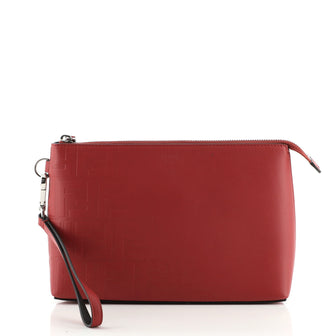 Fendi Toiletry Pouch Zucca Embossed Leather