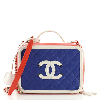 Chanel Filigree Vanity Case Quilted Caviar Medium