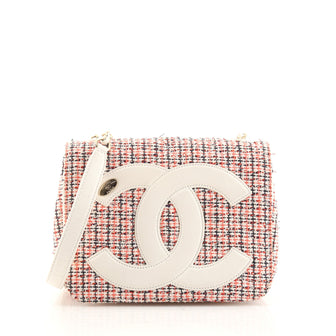 Chanel CC Mania Flap Bag Tweed with Lambskin Small