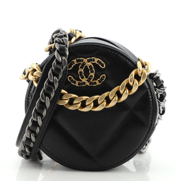 Chanel 19 Round Clutch with Chain Quilted Lambskin