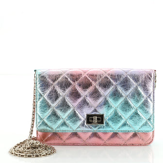 Chanel Rainbow Reissue 2.55 Wallet on Chain Quilted Multicolor Metallic Goatskin