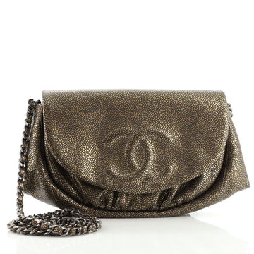 Chanel Half Moon Wallet on Chain Caviar