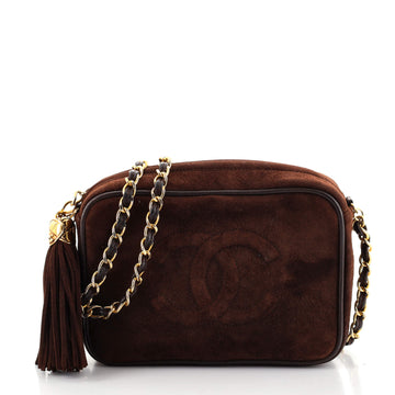 Chanel Vintage CC Tassel Camera Bag Suede Mini