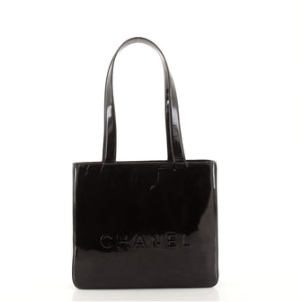 Chanel Vintage Embossed Logo Shoulder Bag Patent