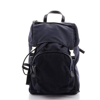 Prada Double Buckle Backpack Tessuto Small