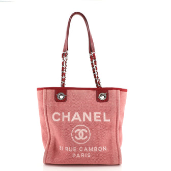 Chanel North South Deauville Tote Canvas Small
