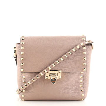 Valentino Rockstud Flip Lock Flap Messenger Bag Leather Mini