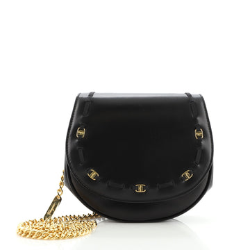 Salvatore Ferragamo Vintage Convertible Chain Saddle Bag Leather Mini