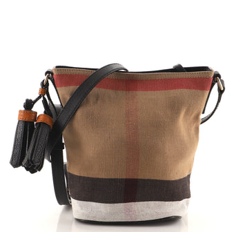 Burberry Ashby Bag House Check Canvas with Leather Mini