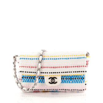 Chanel CC Chain Flap Tribal Print Woven Fabric Small