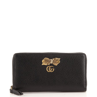 Gucci GG Marmont Zip Around Wallet Embellished Leather