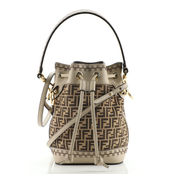 Fendi Mon Tresor Bucket Bag Zucca Suede Mini