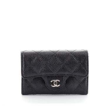 Chanel Classic Flap Card Case Quilted Caviar