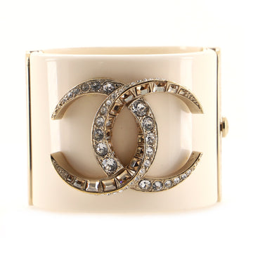 Chanel CC Cuff Bracelet Resin with Metal and Crystals