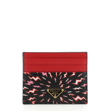 Prada Card Holder Printed Saffiano Leather