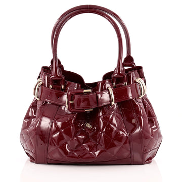 Burberry Beaton Bag Quilted Patent Large