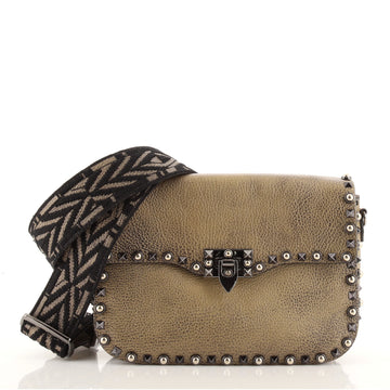 Valentino Rolling Rockstud Crossbody Bag Leather with Cabochons Medium