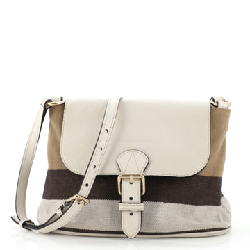 Burberry Gowan Crossbody Bag House Check Canvas with Leather Small