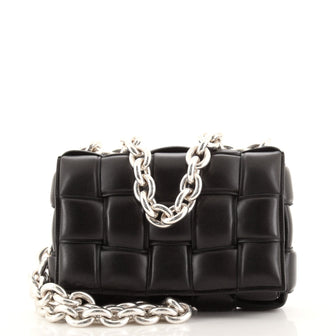 Bottega Veneta Cassette Chain Crossbody Bag Padded Maxi Intrecciato Leather
