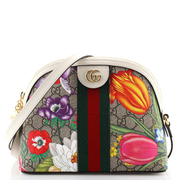 Gucci Ophidia Dome Shoulder Bag Printed GG Coated Canvas Small