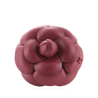 Chanel CC Camellia Brooch Leather