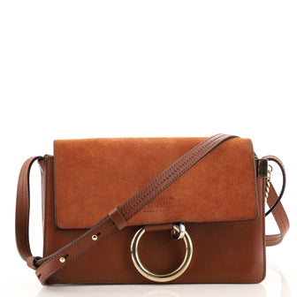 Chloe Faye Shoulder Bag Leather and Suede Small
