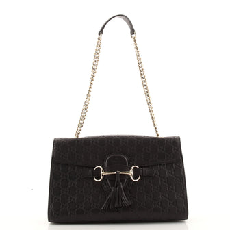 Gucci Emily Chain Flap Bag Guccissima Leather Medium