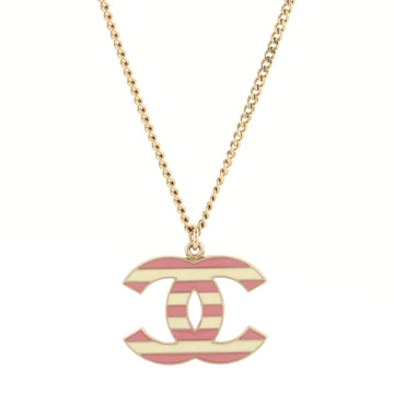 Chanel CC Pendant Necklace Metal with Enamel
