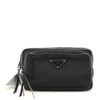 Prada New Vela Belt Bag Studded Tessuto Small