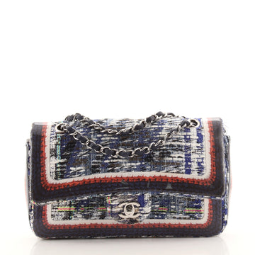 Chanel Classic Double Flap Bag Tweed and Silicone Medium