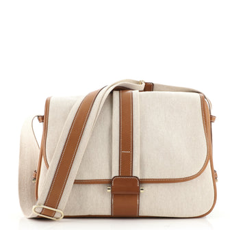 Hermes Bourlingue Messenger Bag Toile with Leather