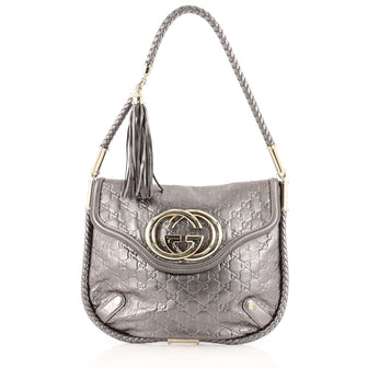 Gucci Britt Tassel Flap Bag Guccissima Leather Medium