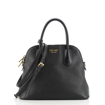 Prada Cuir Convertible Dome Tote Saffiano Leather Medium