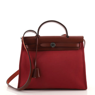 Hermes Herbag Zip Leather and Toile 31