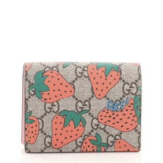 Gucci Flap Card Case Printed GG Coated Canvas
